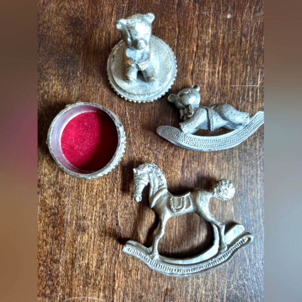 3 Pewter baby keepsakes